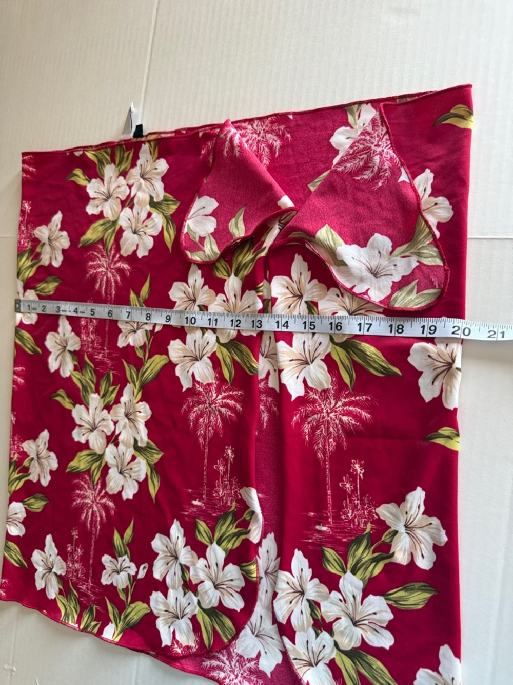 LEILANI Tropical Red Floral Tie-Waist Swim Sarong Cover-Up ONE SIZE - Picture 7 of 7
